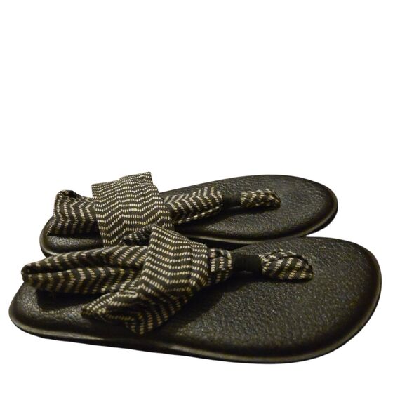 Sanuk Yoga Mat Slingback Sandals Flip Flop Size 8 Chevron Comfort Shoes Womens - Picture 3 of 7